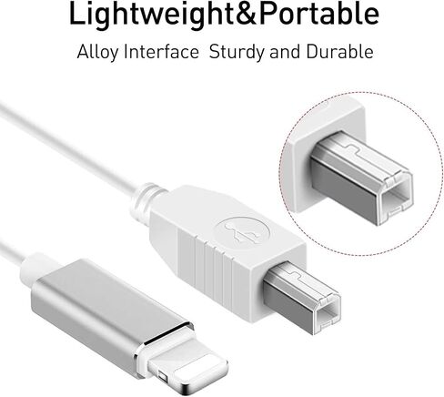 MeloAudio USB 2.0 Cable Type B to Midi Cable OTG Cable Compatible with iOS Devices to Midi Controller, Electronic Music Instrument, Midi Keyboard, Recording Audio Interface, USB Microphone, 5FT in Kuwait