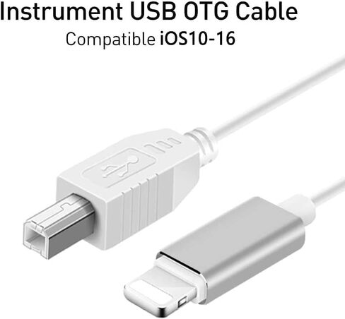 MeloAudio USB 2.0 Cable Type B to Midi Cable OTG Cable Compatible with iOS Devices to Midi Controller, Electronic Music Instrument, Midi Keyboard, Recording Audio Interface, USB Microphone, 5FT in Kuwait