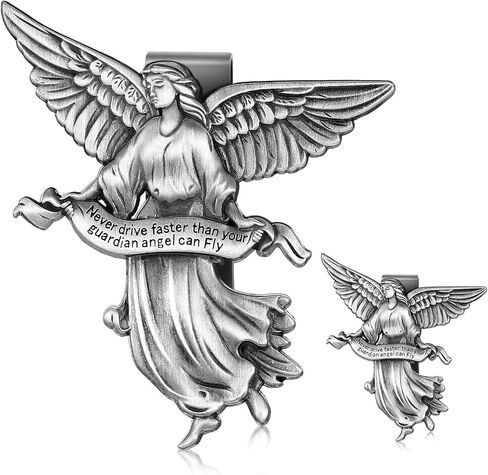 Tallew 4 Pcs Guardian Angel Visor Clips for Cars New Driver Gifts Never Drive Faster Than Your Guardian Angel Can Fly Car Visor Accessories Bless Driving Safety Religious Gift for Driver Friend in Saudi Arabia