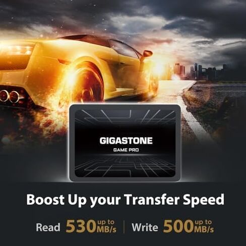 جيجاستون جيم برو 2-حزمة 512 جيجابايت SSD SATA III 6 جيجابايت/ثانية. محرك أقراص الحالة الصلبة الداخلي 3D NAND مقاس 2.5 بوصة، يقرأ حتى 540 ميجابايت/ثانية. متوافق مع أجهزة PS4 والكمبيوتر الشخصي وسطح المكتب والكمبيوتر المحمول، مقاس 2.5 بوصة 7 مم (0.28 بوصة) in Saudi Arabia
