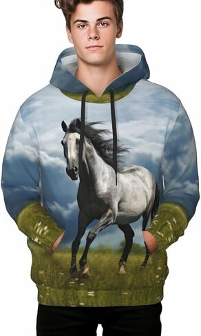 Flaming Skull Hoodies For Men Funny 3d Print Graphic Sweatshirt Unisex Pullover With Big Pockets in Kuwait