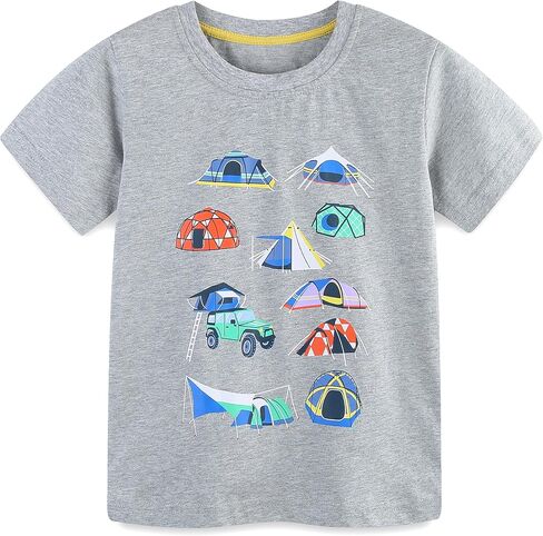 AMIYAN Toddler T-Shirts Boys Short Sleeve Tees Cotton Casual Graphic Crewneck Summer Top for Kids 2-6Y in Kuwait