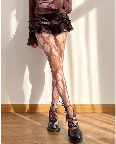 Ripped Fishnet Stockings Tights Gothic Irregular Hole Hollow Out Mesh Lace Pantyhose Women Cosplay Party Accessories in Saudi Arabia