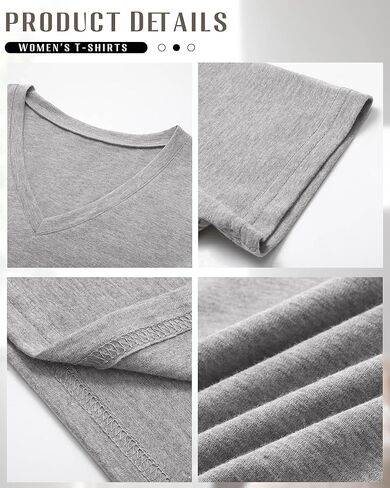 Huukeay 3 Pack Women's Deep V Neck Shirts, Cotton Short Sleeves Slim Fitted Top Going Out Summer Tight T-Shirt Tee in Saudi Arabia