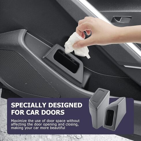 LUWU Car Trash Can Compatible with 2018-2022 2023 2024 2025 Tesla Model3 & ModelY Interior Accessories Car Trash with Lid Portable Mini Trash Dustbin Garbage Trash Bin Car Waste Bin Leak-Proof 2PCS in Kuwait