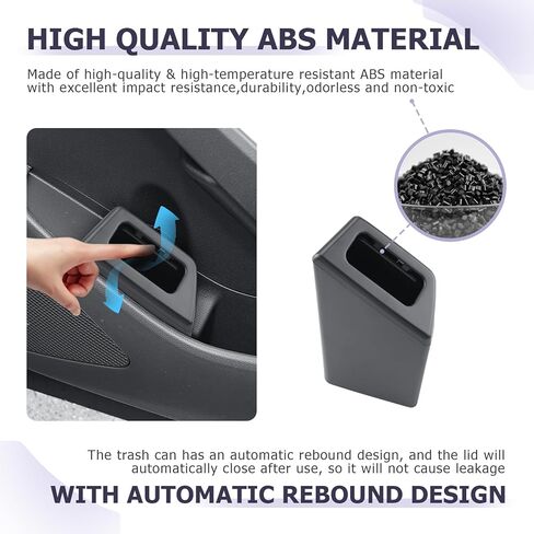 LUWU Car Trash Can Compatible with 2018-2022 2023 2024 2025 Tesla Model3 & ModelY Interior Accessories Car Trash with Lid Portable Mini Trash Dustbin Garbage Trash Bin Car Waste Bin Leak-Proof 2PCS in Kuwait