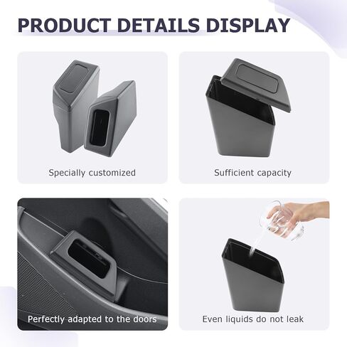 LUWU Car Trash Can Compatible with 2018-2022 2023 2024 2025 Tesla Model3 & ModelY Interior Accessories Car Trash with Lid Portable Mini Trash Dustbin Garbage Trash Bin Car Waste Bin Leak-Proof 2PCS in Kuwait