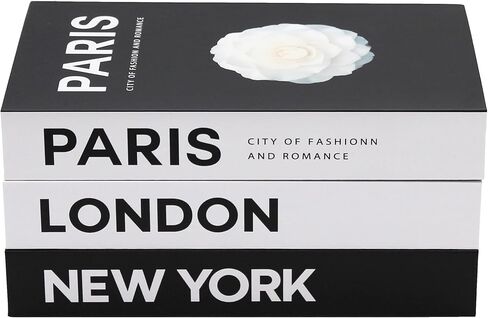 Faux Decorative Bookend - Decorative Books - Boxes for Coffee Table, Bookshelf Decor - Fake Books for Home Decor, Photo Box Storing Memories - Set of 3 Units- Ref: Cities in Kuwait