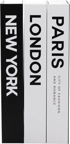 Faux Decorative Bookend - Decorative Books - Boxes for Coffee Table, Bookshelf Decor - Fake Books for Home Decor, Photo Box Storing Memories - Set of 3 Units- Ref: Cities in Kuwait