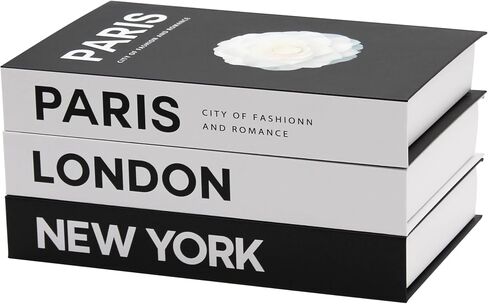 Faux Decorative Bookend - Decorative Books - Boxes for Coffee Table, Bookshelf Decor - Fake Books for Home Decor, Photo Box Storing Memories - Set of 3 Units- Ref: Cities in Kuwait