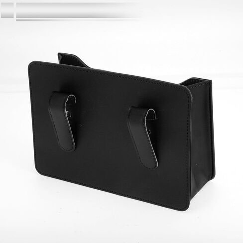 1 Set Universal Car Trash Can Hanging 7.9" Length 2.8" Width 5.5" Height Trash Bin with Garbage Bag Beige Faux Leather in Kuwait