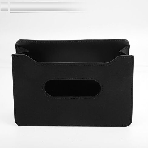 1 Set Universal Car Trash Can Hanging 7.9" Length 2.8" Width 5.5" Height Trash Bin with Garbage Bag Beige Faux Leather in Kuwait