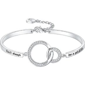 Xmas Coworker Leaving Gift, ‘You'll Always Be A Part of Us’ Bangle Bracelet, Going Away Retirement Jewelry for Women, Funny Goodbye Farewell Presents for Colleague Friend Boss Mentor Manager