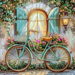مجموعات الطلاء الماس الزهرة الماس للبالغين ، لوحة فنية من الماس 5D بأرقام أرقام ، و DIY House Diamond Dots Art ، مجموعات فنون الماس الدائرية الكاملة للبالغين للحصول على جدار منزلي ، 14 × 14 بوصة