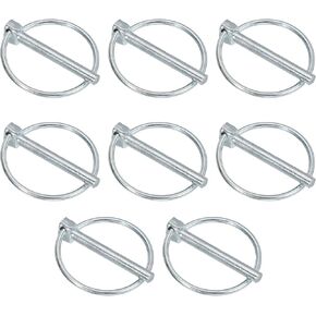 PATIKIL M5x40 mm Tractor Lynch Pin with Ring, 8 Pcs Heavy Duty Assortment Kit Lock Pin Clips for Tractors Trailer Farm Trucks Mowers, Silver Tone