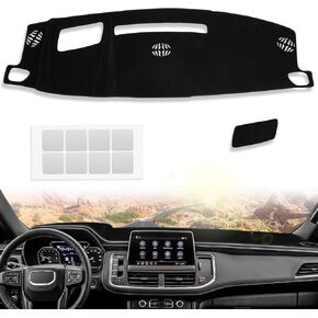 Dash Cover Mat Custom Compatible with Chevy Tahoe/Suburban 2021-2023, Compatible with GMC Yukon 2021-2023 (Not for Yukon Denali), NonSlip Dashboard Cover Mat Interior Accessories Dashmat Sunshade