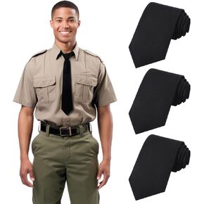 Geyoga 3 Pcs Army Uniform Tie 4 in Hand Black Military Tie Military Uniform Supply Necktie for Army Service Uniform Men Women