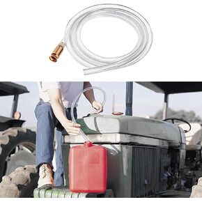 Gas Siphon Hose Pump, Gasoline Fuel Transfer Pump, Gasoline Fuel Transfer Pump, 1/2'' Copper Valve 10FT Syphon Hose for Gasoline Fuel Water Transfer (3m)