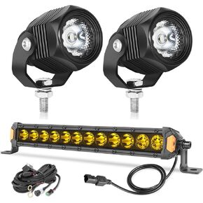 2pcs قرون LED صغيرة تقود الضوء + 14 بوصة LED بار مع تسخير الأسلاك