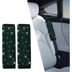 Bling Seat Belt Covers, Seat Belt Covers for Women, Car Seatbelt Shoulder Pads with Rhinestone, Car Interior Accessories Diamonds Glitter Seatbelt Cushions Universal Fit Auto Truck (Purple)