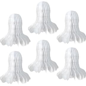 6pcs 8inch White Paper Bells Paper Wedding Bells White Honeycomb Bells Bridal Hainging Honeycomb Bells for Party Weddings Baby Showers Decoration
