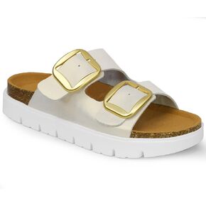 Genuine Leather Platform Sandals Women Slides Beach Essentials - Sandals for Women 2025 with High Elastic EVA Memory Foam Sole