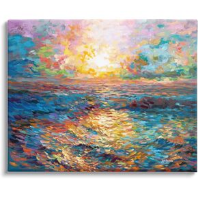 Stupell Industries Sunset in Mykonos Beach Canvas Wall Art by Leon Devenice