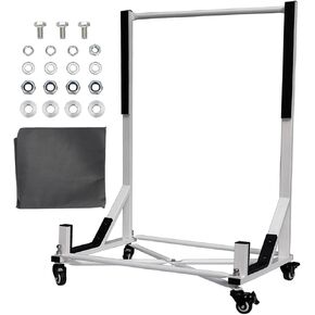 Hardtop Storage Cart with Generic Dust Cover Compatible with Mazda Miata 1990-2005 MX-5 Miata 2006-2018 White Hard Top Storage Cart with Cover