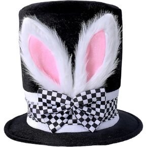 World World Easter Bunny Top Hat للبالغين Cospaly Costume Rabbit Ear Black Topper