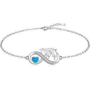 Fenthring Dolphin Anklet Dolphin Ankle Proclets for Women Summer Beach Heart Anklets Sterling Silver Dolphins