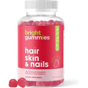Hair Growth Gummies with Biotin 5000mcg + Vitamins C, E & Zinc - Helps Prevent Hair Thinning & Loss - Stronger Hair, Skin & Nails - Vegan, Non-GMO - 60 Strawberry Gummies for Women & Men