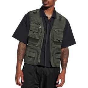 Fishing Vest for Men Casual Cargo Outerwear Work Outdoor Travel Lightweight Jacket with Pockets