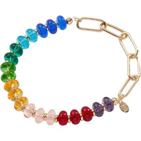 Alex and Ani Rainbow Beaded + Chain Stretch Bracelet