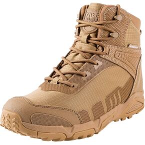 FREE SOLDIER Men's Waterproof Hiking Boots Lightweight Work Boots Military Tactical Boots Durable Combat Boots(Brown 12)