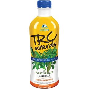 Allone TRC Minerals Liquid | unlavored | الطيف الكامل من 75 معادن تتبع المستمدة من النباتات والكهارل لكل أوقية | 32 أوقية
