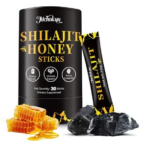 Shilajit Honey Sticks for Men & Women, Pure Himalayan Shilajit with Organic Honey, 85+ Trace Minerals & 75%+ Fulvic Acid for Energy Boost & Immune Support, 30 Sticks