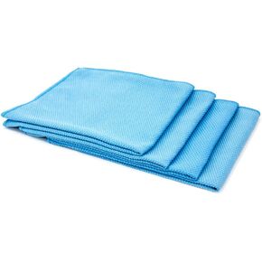 Autofiber Diamond Glass Microfiber Window and Chrome Towel - Pack of 4, Blue (16 inch x 16 inch)
