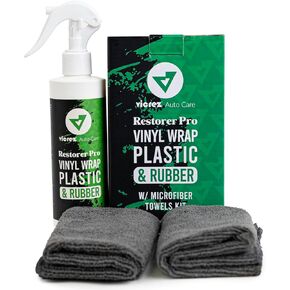 Vicrez Auto Care vac103 Restorer Pro Vinyl Wrap, Plastic and Rubber w/Microfiber Towels kit