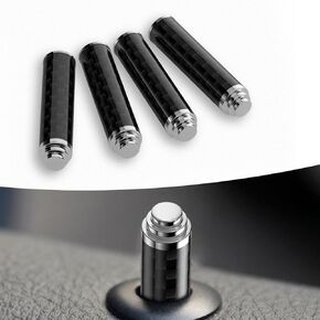 4 PCS غطاء دبوس قفل باب السيارة ، 1.3 "× 0.3" ألياف الكربون الداخلية مقبض قفل الباب المعدلة ، بنية سبيكة مضادة لقطار القفل قضيب دبوس 1: 1 استبدال ، عالمي للسيارات (أسود)
