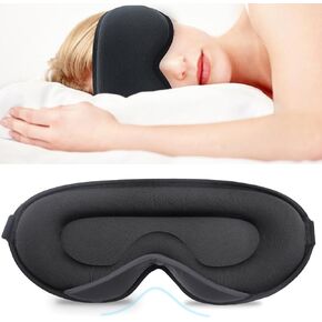 Sleep Mask for Side Sleeper, Eye Mask for Sleeping Light Blocking, Adjustable Sleeping Mask, 3D Contoured, Airplane Travel Essentials,Night Blindfold for Men Women