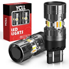 7443 Switchback LED Canbus Bulb 7440 للألوان المزدوجة العنبر/أبيض الأمامي الإشارة الإشارة أضواء خالية من تشيفي سيلفرادو 2500/3500 2020-2024،2 حزمة