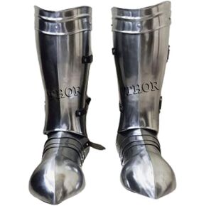THOR INSTRUMENTS Medieval Knights Functional Armor Graves Leg & Shoes 18g Steel Rustic Vintage Home Decor Gifts