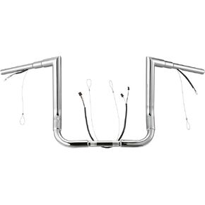 Pre-wired 1 1/2" Fat Ape Hanger 12" Rise Bagger Handlebar for Harley 2014-2023 Street Glide/Electra Glide/Ultra Limited Pre-wired CAN-Bus Wire and Guiding Line Right-angle Bar, Chrome