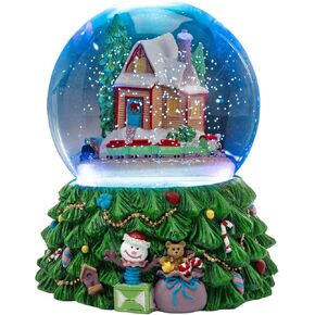 Snow Globe لهدية عيد ميلاد ، قطار دوار ، قاعدة شجرة عيد الميلاد ، آثار الضوء المتغيرة ، تلعب الموسيقى يا شجرة عيد الميلاد ، ثلج فريد من نوعها للأطفال والبالغين ، الفتيات ، الزوجة