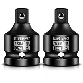2 قطع 3/4 "أنثى إلى 1/2" محول مقبس التأثير الذكور ، 3/4 "مجموعة مخفض مقبس محرك ، Chrome Molybdenum الفولاذ