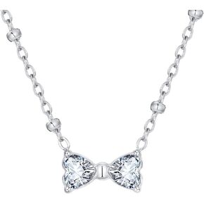 Jude Jude Judleers Stainless Steel Bowtie على شكل قلب مكعب الزركون الحجارة قلادة طوق لحفل الزفاف