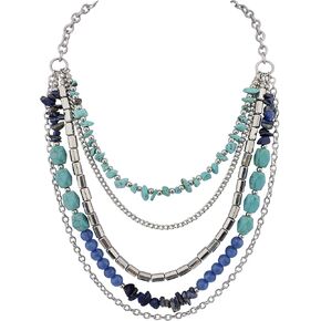 Bocar Multi Layer Turquoise Necklace Statement Strands Necklace for Women
