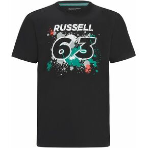 Mercedes AMG Petronas Formula One Team - Official Formula 1 Merchandise Collection - George Russell #63 T-Shirt - Black - Size: S