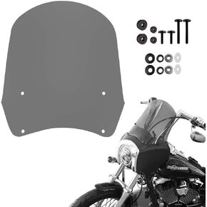 Motorcycle Windshield, 13" Smoked Motorbike Wind Screen, Custom Wind for Harley Dyna FXDXT T-Sport