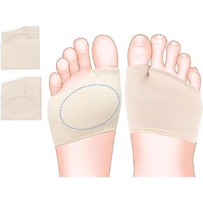 Metatarsal Pads with Gel Pad for Women and Men, Ball of Foot Cushions for Pain Relief, Foot Pads for Metatarsalgia, Morton's Neuroma L 1 Pair